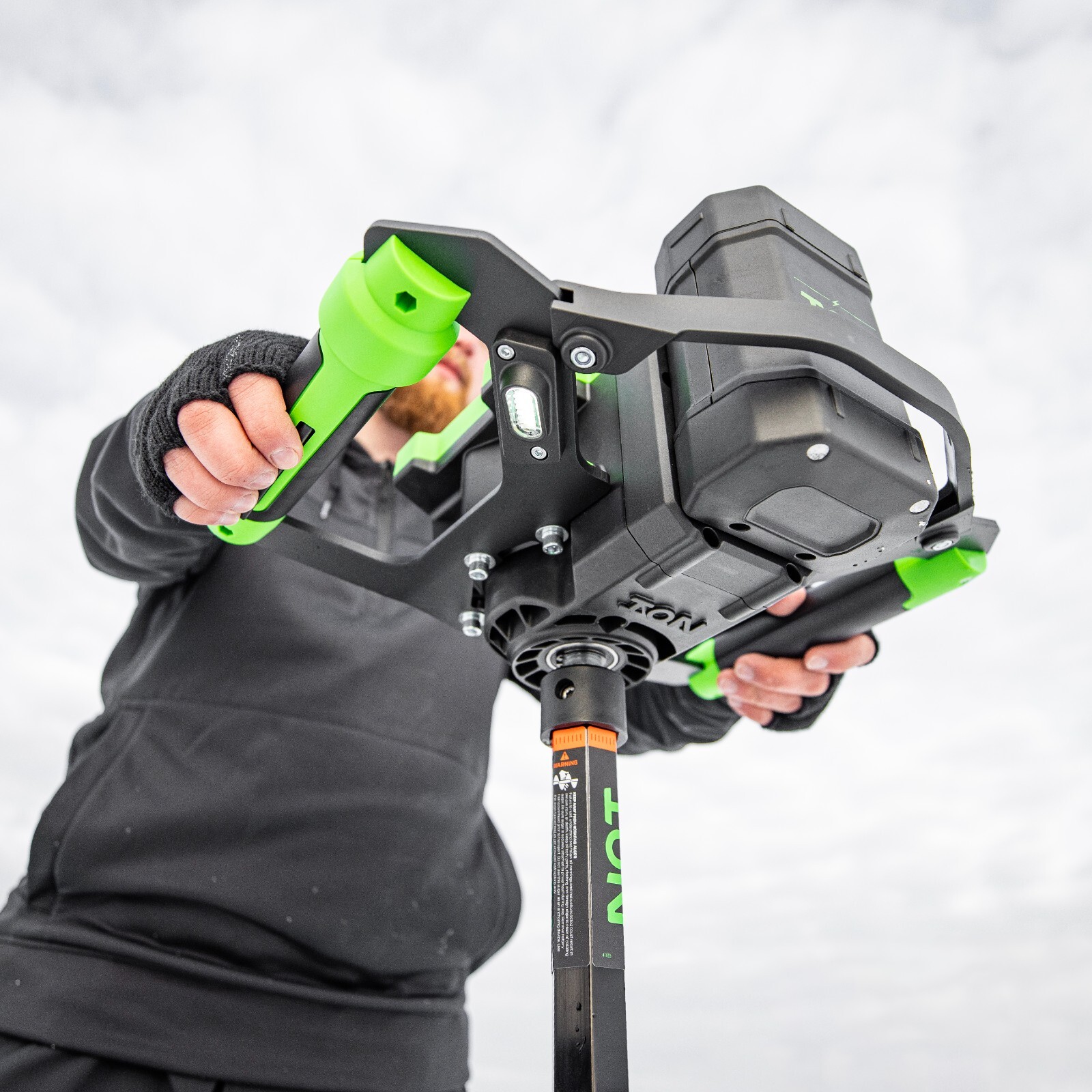 ION Alpha Plus 8-Inch Electric Ice Auger, Two Lithium-ion Batteries, Composite