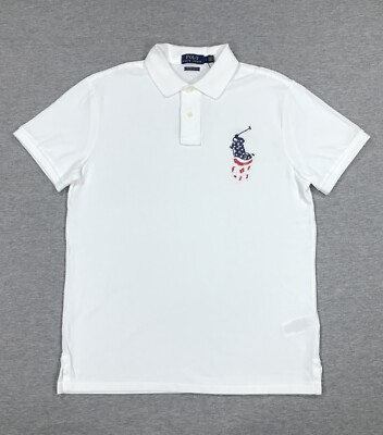 Polo Ralph Lauren Short Sleeve White Polo Shirt Americana 793002 Men's ...