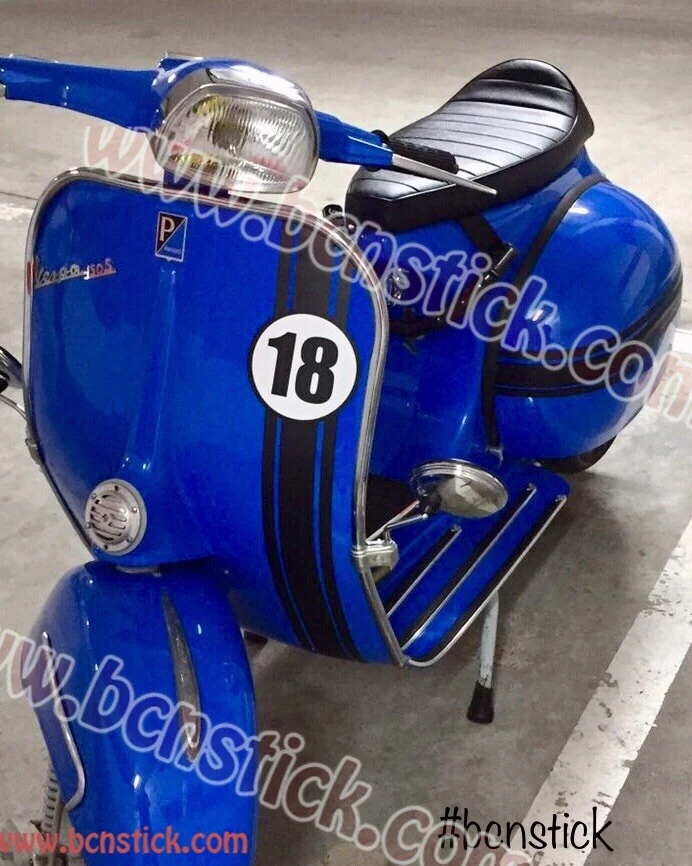 Kit Adhesivos Vinilos Calcomanía Stickers Laterales moto Scooter Vespa Piaggio - Imagen 2 de 4
