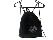 Walt Disney World Vintage Where Magic Lives Drawstring Black Backpack Cinch Bag