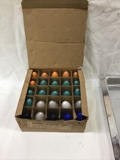 Lot / 25 Vintage C9 Pastel Green Orange White Christmas Light Bulbs Multicolor