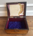 Large Antique Wood Storage Box W Brass Inlay 12” X 9” X 6” Rounded Top Loved — photo 5