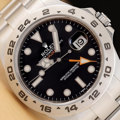 2012 CARD ROLEX EXPLORER II 216570 42MM BLACK GMT STAINLESS STEEL