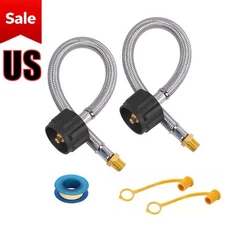 Pair (2) RV 15" Pigtail Propane Gas Hose Tank Connector Trailer 15inch US Stock