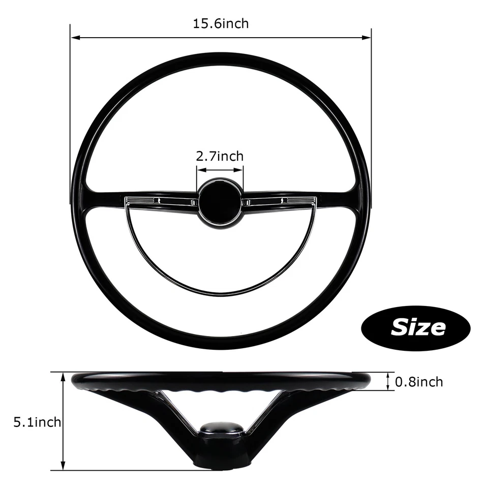 Volante negro estilo banjo LOSCHEN para Volkswagen Beetle 1953-1967 Foto 4 de 4