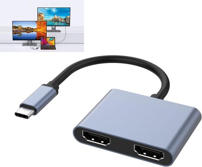 2 in 1 USB Type-C Thunderbolt 3 to 4K Dual HDMI Adapter For Lenovo Laptop ASUS