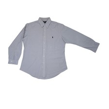 Ralph Lauren Men s Blue Plaid Button-Down Custom Fit 16 32/33 L