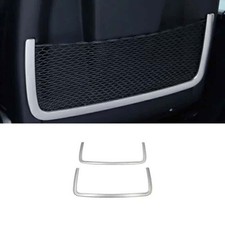 2 PIEZAS Marco de red de respaldo de asiento plateado de acero para Benz GLS GLE Cubierta Borde 16-2019