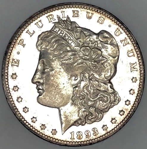 1893 CC MORGAN SILVER DOLLAN IMPOSSIBLE FIND! SEMI PROOF LIKE! UNREAL COIN#64791