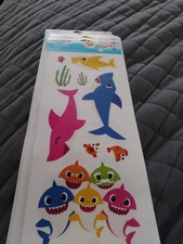 BABY SHARK WALL STICKERS Room DECALS Removable Sheet of 9 Nursery Kids Pinkfong