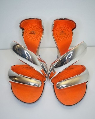 Julian Hakes Mojito Silver Heels EU 38 Futuristic Sculptural Designer Shoes