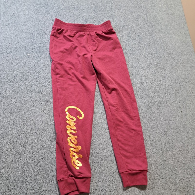 Converse Wordmark Sweatpant Girls Youth L Pink Relaxed Winter Casual Streetwear