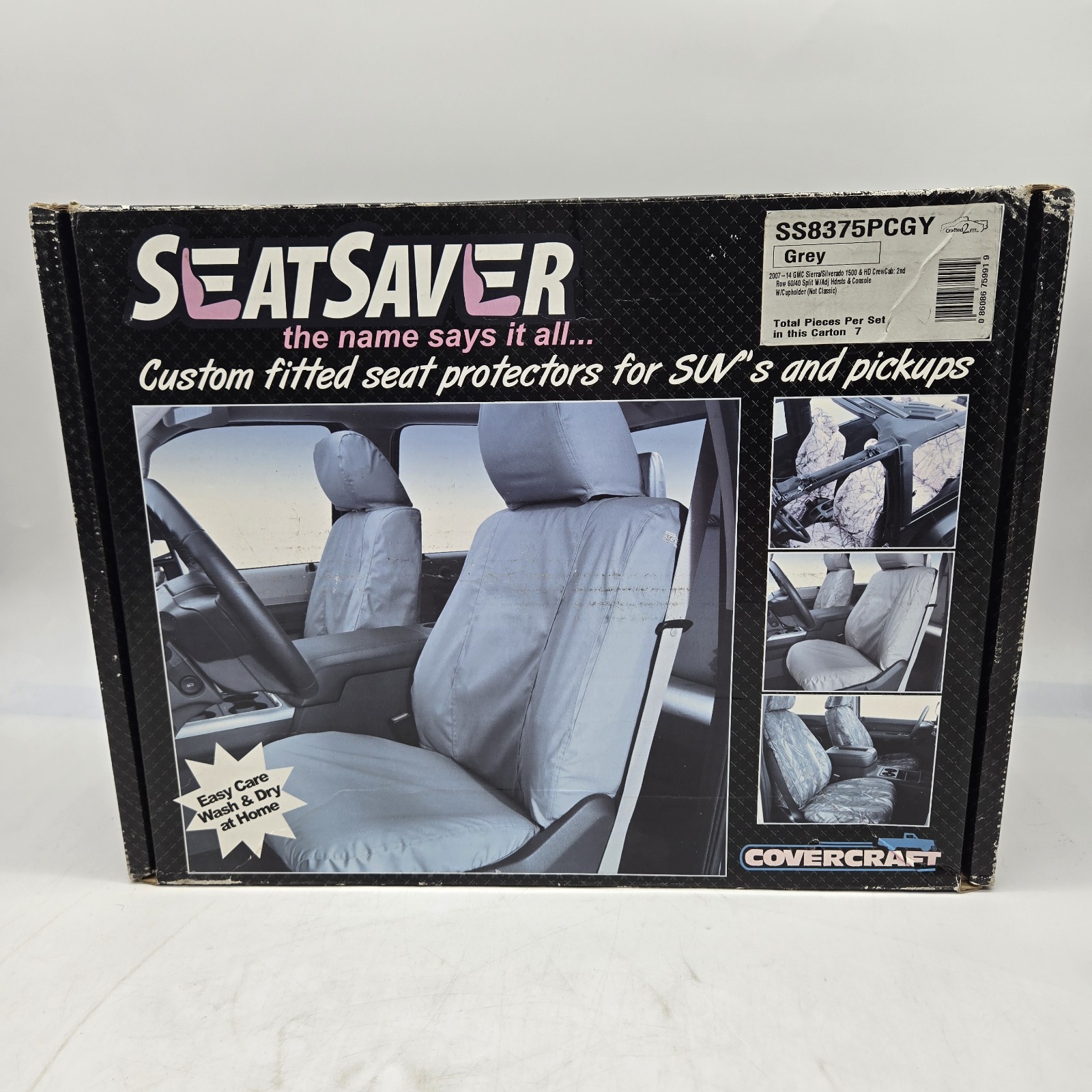 Covercraft SeatSaver Custom Seat Cover - Polycotton Grey SS8375PCGY GMC/Chevy