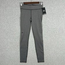 New UNDER ARMOUR UA Womens Sz S ColdGear Gray Compression Leggings Full Length