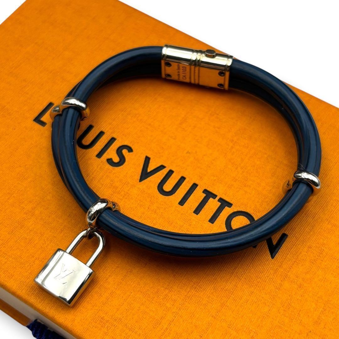 Louis Vuitton Bracelet Epi Bracelet Keep It Twice Padlock Blue