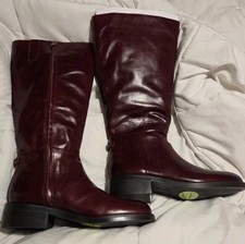 Sam Edelman Burgundy Leather Wide Calf Knee H...