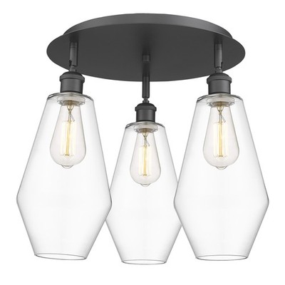 Innovations Lighting 516-3C-15-19 Cindyrella Flush Cindyrella 3 - Black