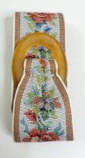 VTG 2" Wide Tapestry Needlepoint Sash Belt 33"L Floral Multicolor Boho MCMEUC