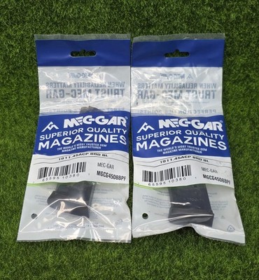 LOT of (2) Mec-Gar 1911 Full-Size .45ACP 8-Round Magazine, Blued - MGCG4508BPF