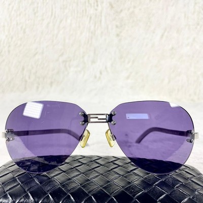 FENDI SL7298 Sunglasses Silver Frame Purple Lens Modern  display picture 2