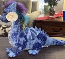 NEW NWT Aurora Exquisite Luxe Boutique Zion the Blue Stuffed Dragon Plush US76