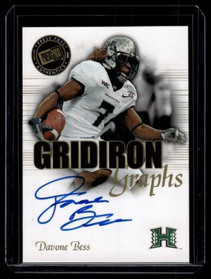 Davone Bess 2008 Press Pass Gridiron Graphs Autograph Auto Card #GG-DB2