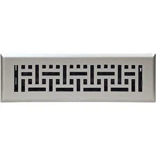 Hartford Ventilation Floor Register 2” x 10” - Decor Vent Brushed Nickel