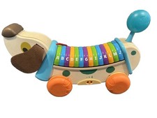 LeapFrog Wooden Musical AlphaPup Blue Pull Toy - Nice 