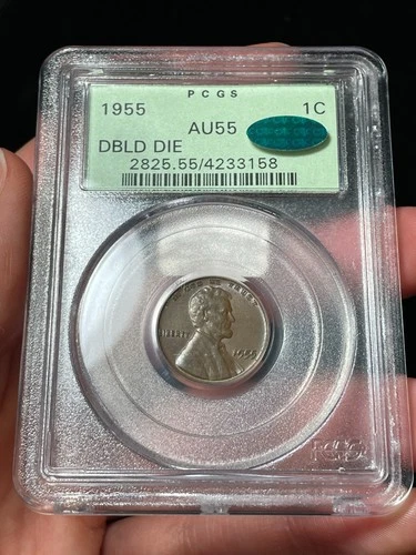 1955 DDO PCGS AU55 CAC Double Die Obverse Lincoln Wheat Cent OGH PQ