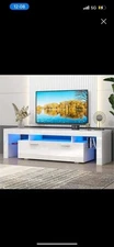 UHOMEPRO TV Stand for TV Up To 70”, Living Room Entertainment Center With RGB