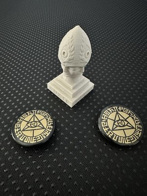 Alex Grey Signed Art Figurine with Two COSM Pins