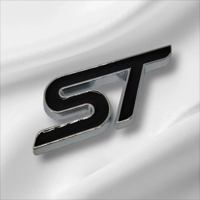 st 3D Metall ST Aufkleber Auto Emblem Abzeichen logo 73mm schwarz silber