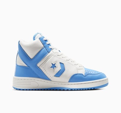 Men Converse Weapon Leather High Basketball Shoes Size 12 Sky Blue White  A10597C