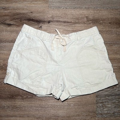 New York & Company Women's Linen Khaki Mid Rise Shorts Size 4
