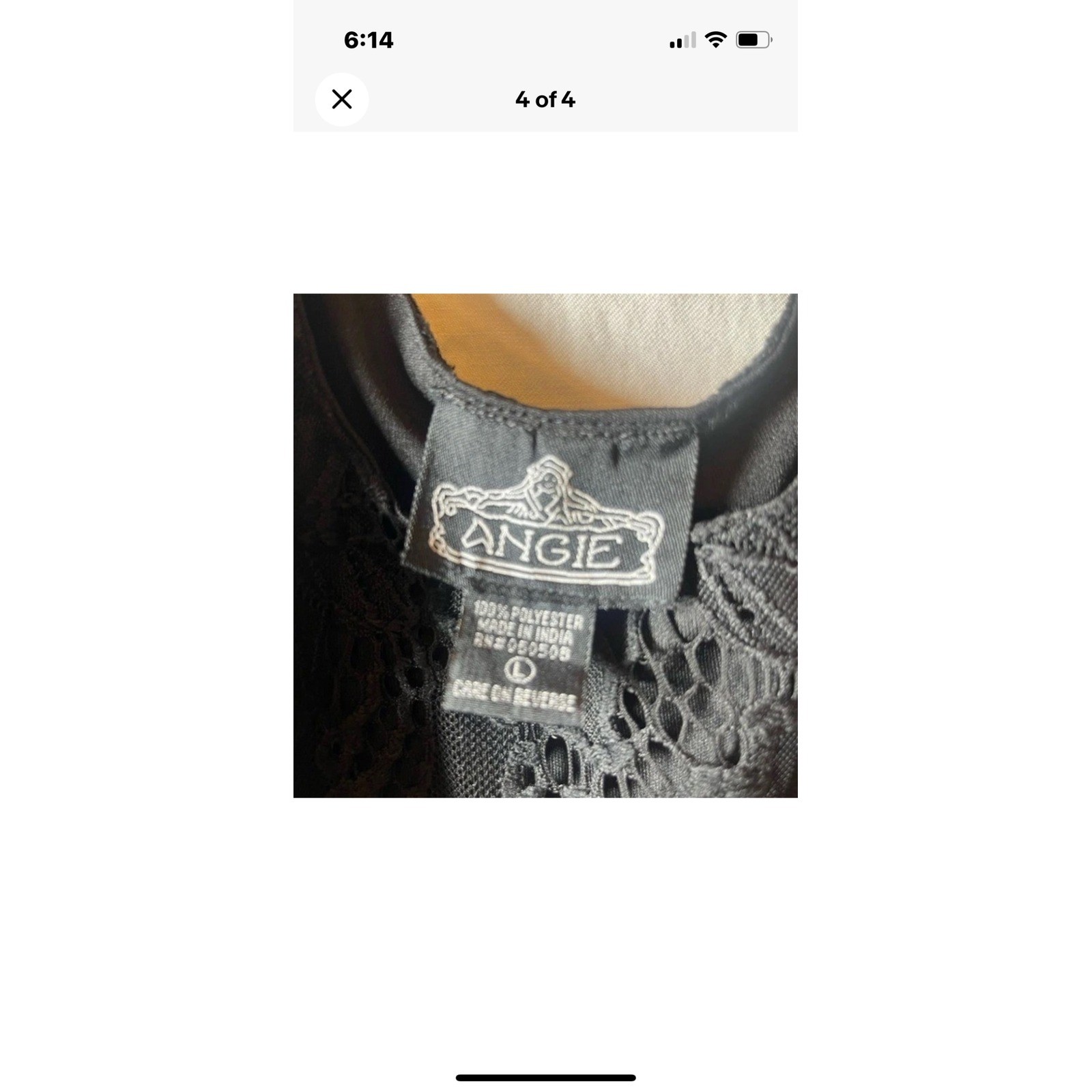 ANGIE Black Lace Sleeveless Sheath Dress Women Size L