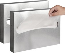 Desyeryamimi 2 Pack Toilet Seat Cover Dispenser,Commercial Stainless Silver
