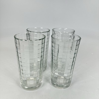 Pasabahce 8oz Highball  Tumblers Clear Block Optic Set of 4