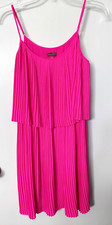 Vince Camuto Dress Sz M Pleated Popover Pink Tank Pullover
