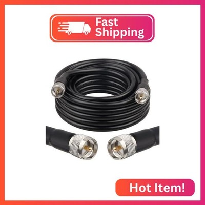 MOOKEERF PL259 CB Coax Cable 20ft, RG8 PL259 UHF Male to SO239 Male Low Loss CB