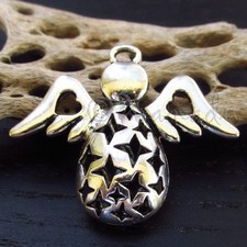 Angel Pendant - Wholesale Antiqued Silver Plated Charms C1709 - 1, 2 Or 5PCs