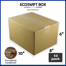 10 10x8x6 "EcoSwift" Brand Cardboard Box Packing Mailing Shipping Corrugated