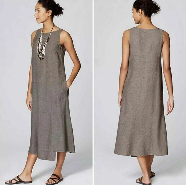 J. Jill 4X (Plus) NEW Great Pure Jill Linen & Rayon Asymmetric Dress NWT eBay
