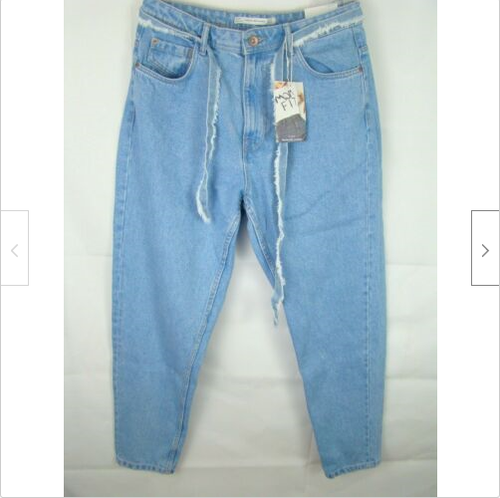 Zara Women Jeans Size 38 Blue Mom Fit 