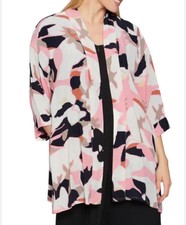 Masai Josslyn Abstract Moss Crepe Women’s Kimono Jacket Sz Small
