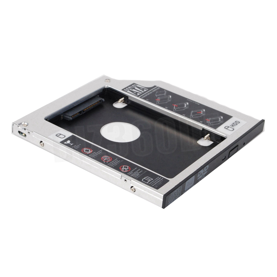 Caddy Adattatore HDD/SSD 9.5mm Per Fujitsu LifeBook H730 T732 T734 T902 - Alluminio Argentato