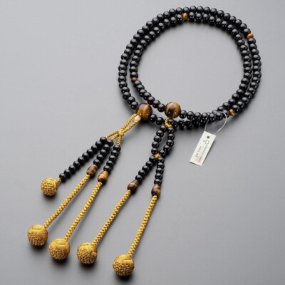 Soka Gakkai Nichiren Buddhismus Neu Juzu Perlen Ebenholz Tigerauge aus Kyoto ...