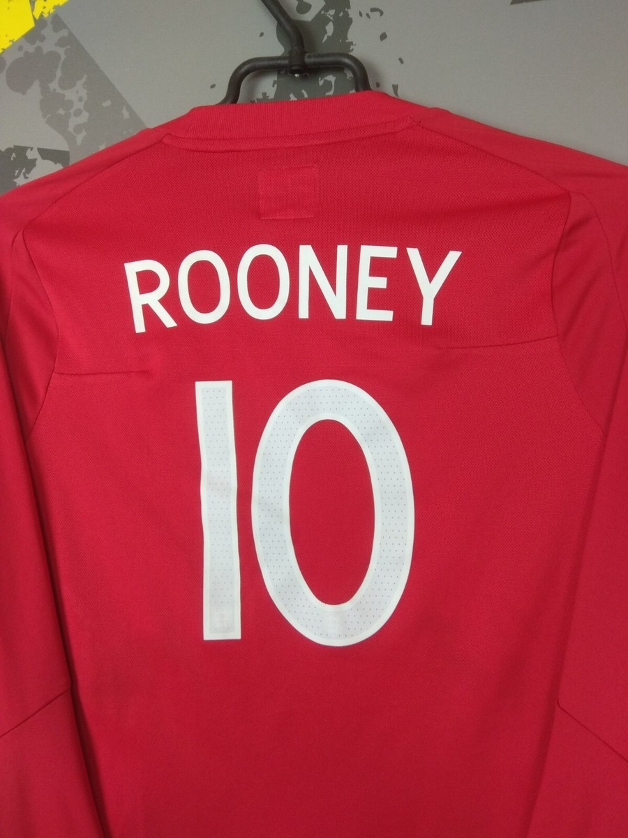 2010-11 England Maillot extérieur manches longues Rooney #10 - 8/10 - (S