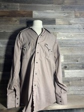 Vintage Lee Western Shirt Brownish Plum Rust Snap Long Sleeve USA Made L