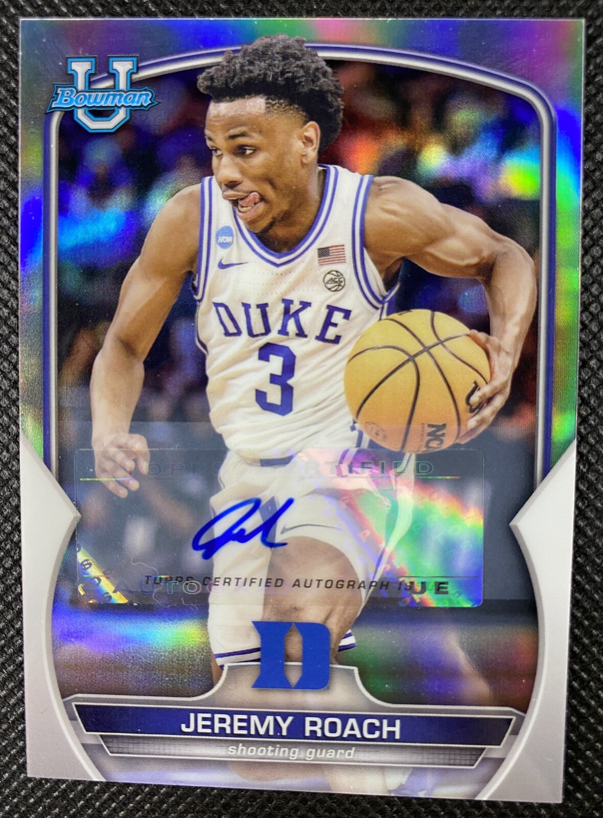 2023 Bowman Chrome University Jeremy Roach Refractor Autograph Auto /499 #76