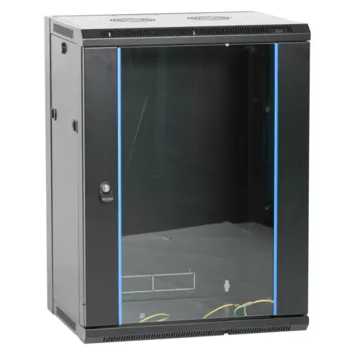 19" Wandgehäuse Netzwerkschrank 15HE Flat Pack unmontiert Tiefe 450mm schwarz